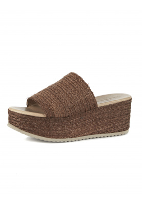 Brown sandals with wedge heel