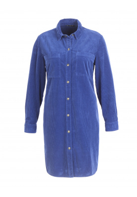 Corduroy shirt dress in Blue