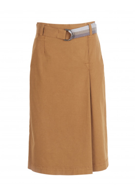 High waist midi skirt in Brown