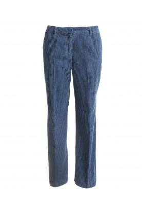 Corduroy mid waist pants in Blue