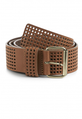 Perforated leather belt in Brown