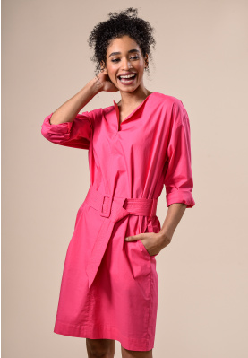 Casual dress with wide belt in Pink