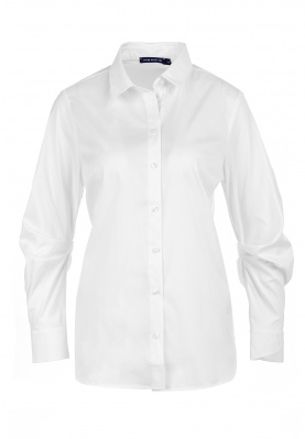 Shirt with pleated sleeves in White