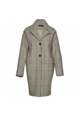Checkered wool coat
