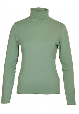 Viscose turtle neck T-shirt in Green