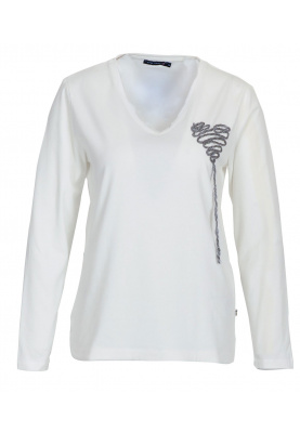 Cotton V-neck T-shirt in White