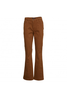 Katoenen broek met high waist in bruin
