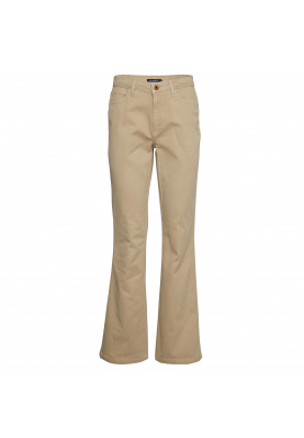 High waist cotton pants in brown