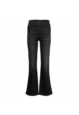 Mid waist flared black jeans