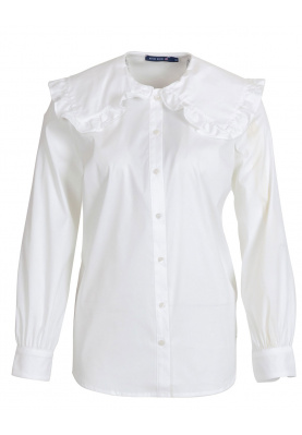 Shirt with large collar in White