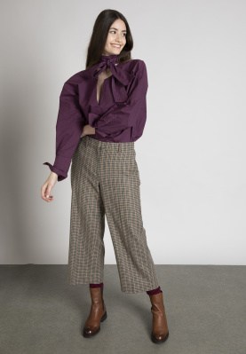 Oversized shirt with shawl collar in Purple