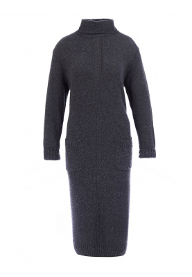 Turtle neck pullover dress in grey