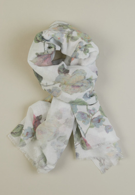 Multicolor floral patterned scarf