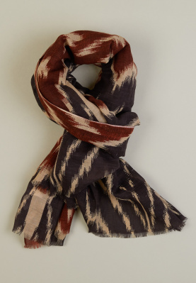 Brown fantasy patterned scarf