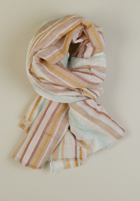 Multicolor striped patterned scarf