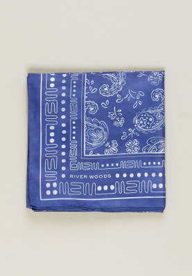 Blue paisley patterned square scarf