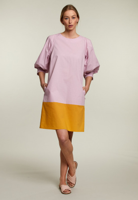 Color block cotton dress
