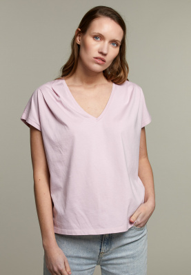 Lila cotton v-neck t-shirt