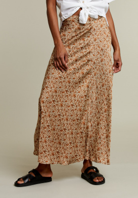 Brown long A-line skirt