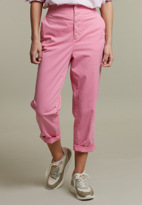 Pink cropped cotton pants
