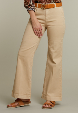 Beige straight cotton pants