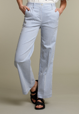 striped wide cotton pants