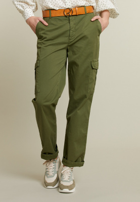 Khaki cotton cargo pants