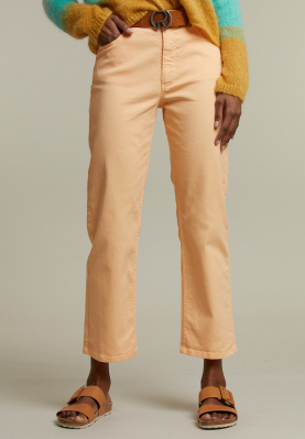 Orange cropped cotton pants