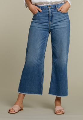 Pantacourt large en jeans