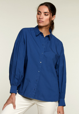 Blue balloon sleeves shirt