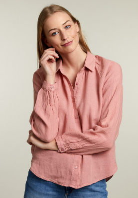 Pink linen long sleeves shirt