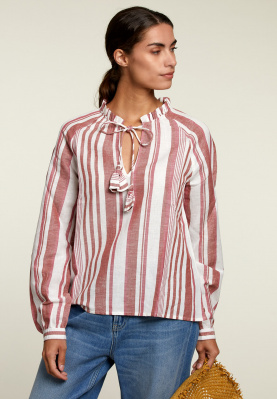 Red/white striped shirt with tassels