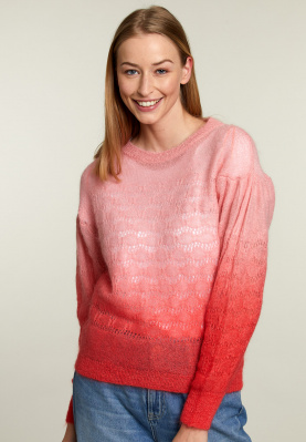 Pink and red tie & dye pullover