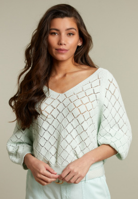 Green elbow sleeves pullover