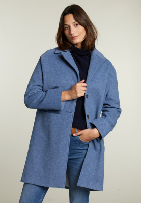 Light blue woolen coat 2-buttons