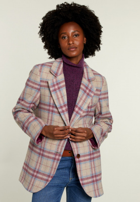 Multi checked fitted blazer