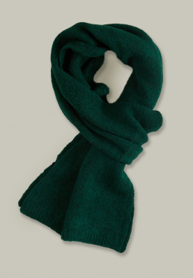 Green uni knitted scarf