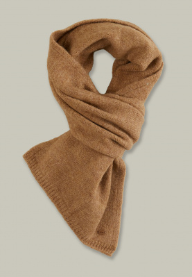 Brown uni knitted scarf