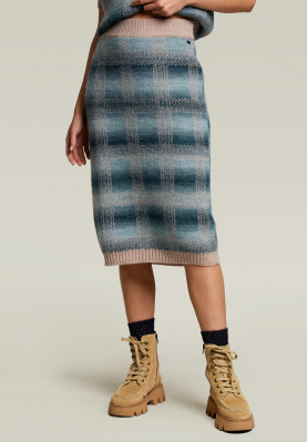 Multi knitted jacquard midi skirt