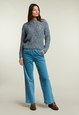 Light blue velvet pants elastic band