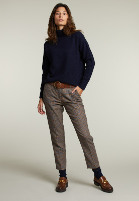 Blue/brown checked chino pant