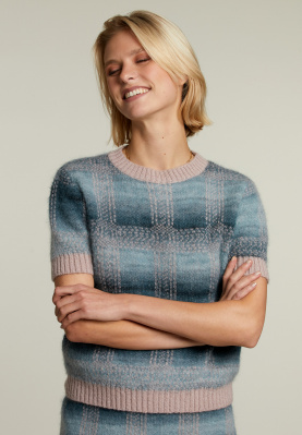 Multi knitted jacquard sweater