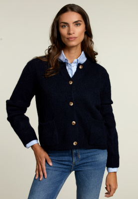Blue short cardigan with buttons