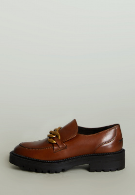 Brown leather moccasins