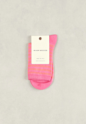 Pink/orange striped glitter socks