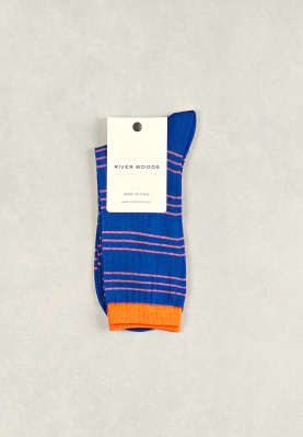 Blue/orange striped socks