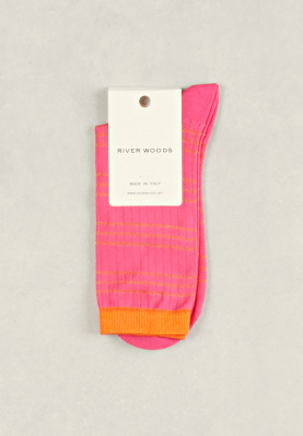 Pink/orange striped socks