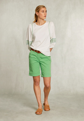 Green cotton bermuda 2 pockets