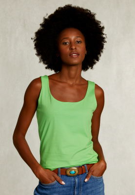 Green basic sleeveless top