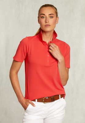 Red basic cotton polo